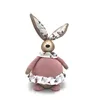 Easter holiday gift decorative pink fabric craft rabbit home decor blossom bunnies door stopper with big round belly