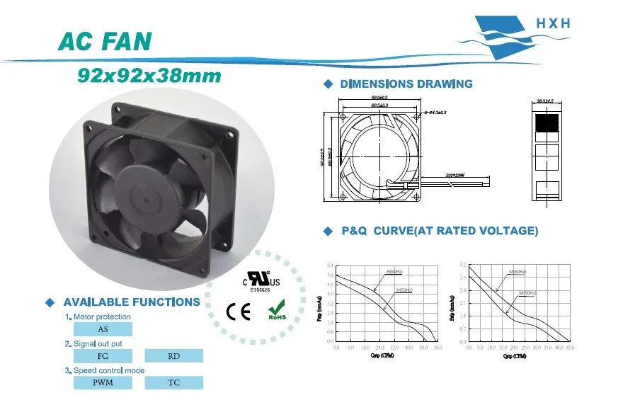 90mm 92x92x38mm Dc Cooling Fan 12v 24v 48v For Power Transformer