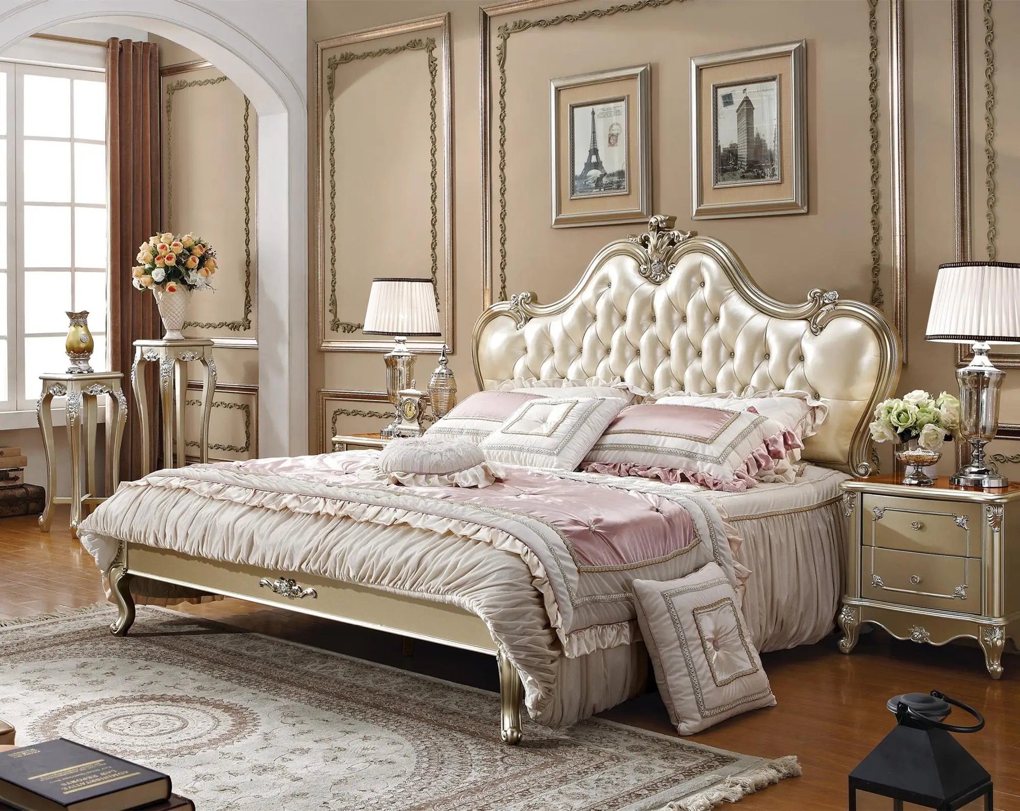 Elegant China Factory Antique Style King Size Bedroom ...