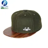 Custom Wood Plain Hip Hop Flat Embroidery Wool Brim Felt Snapbacks baseball caps and hats