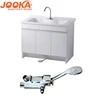 Hot sale Jooka deck mount brass cold water slow open pedal kitchen faucet