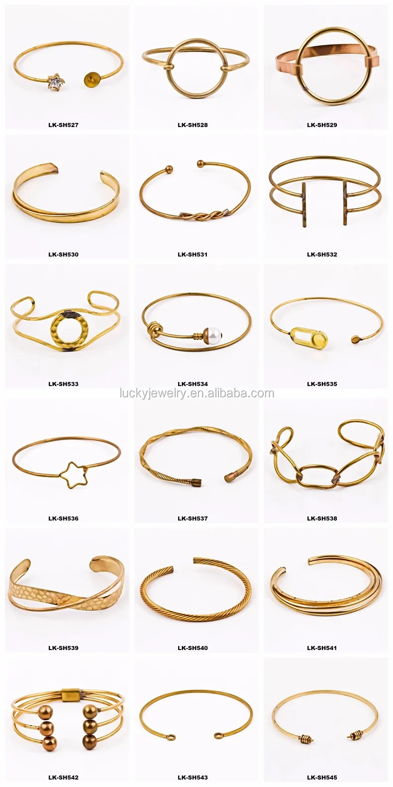 Fashion Simple Design Adjustable Cuff Bangle Jewelry Copper Brass Thread Knot Style Gold Bangle