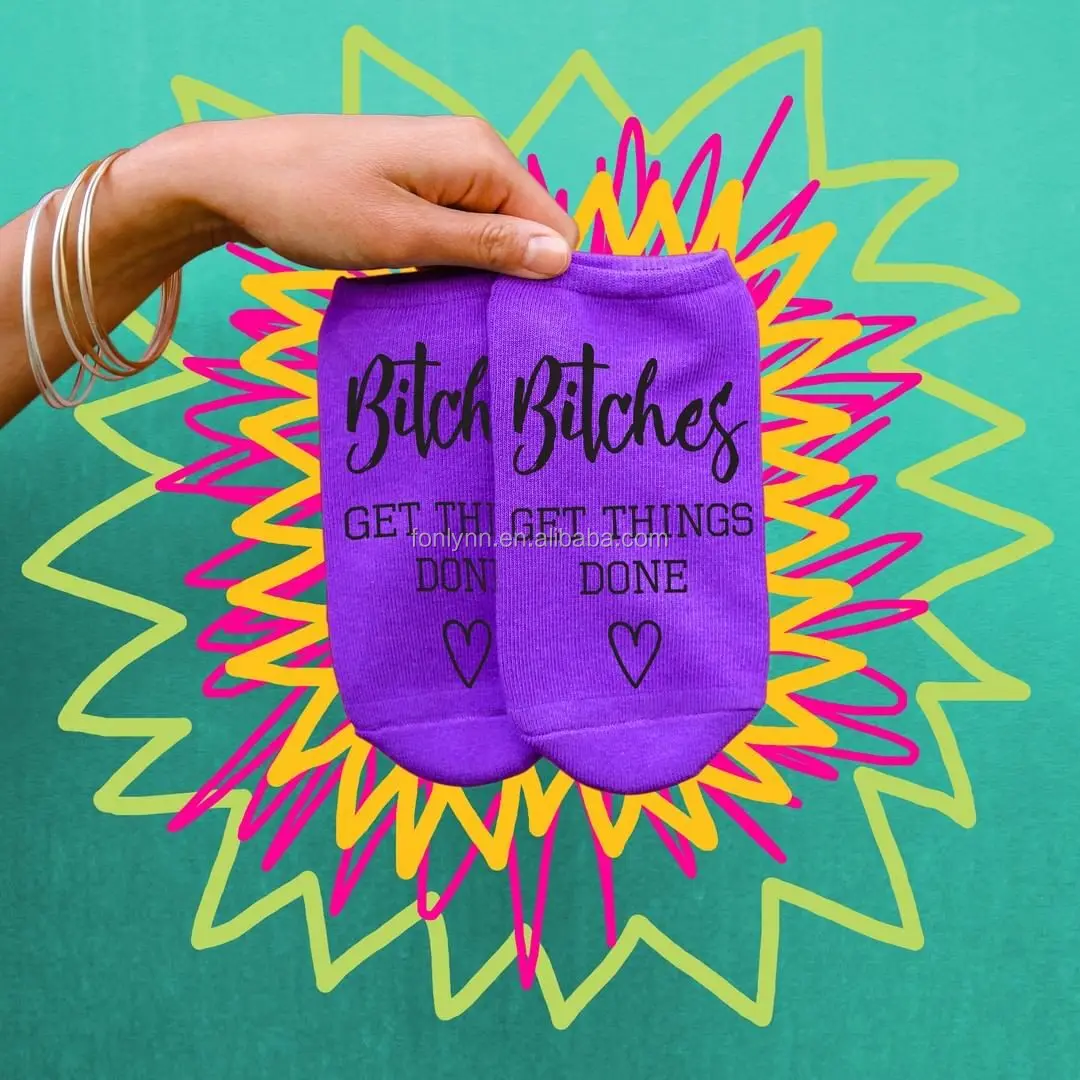 women socks with writing custom text funny socks