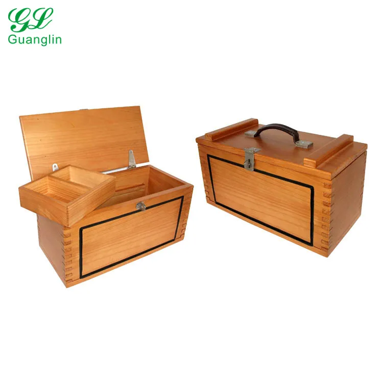 Solid Wood Vintage Tool Box With Handle Buy Vintage Wooden
