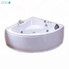 Promotional price size 1350mm corner whirlpool bathtub with control panel