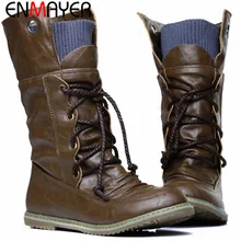 Dámske zimné kozačky športového štýlu na šnurovanie z Aliexpress