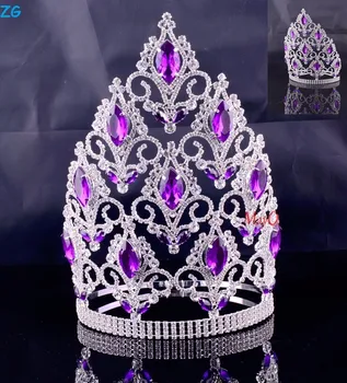 New Design Purple Crystal Large Pageant Crown Wedding Hair Accessories For Princess Buy Hochzeit Krone Prinzessin Krone Grossen Festzug Krone Product On Alibaba Com