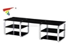 Modern designs made in China corner black glass lcd plasma TV stand with metal frame