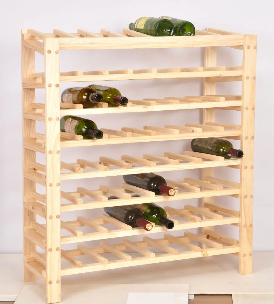 Floor Standing Stackable Wine Shelf Tall Wooden Wine Rack Home Funiture