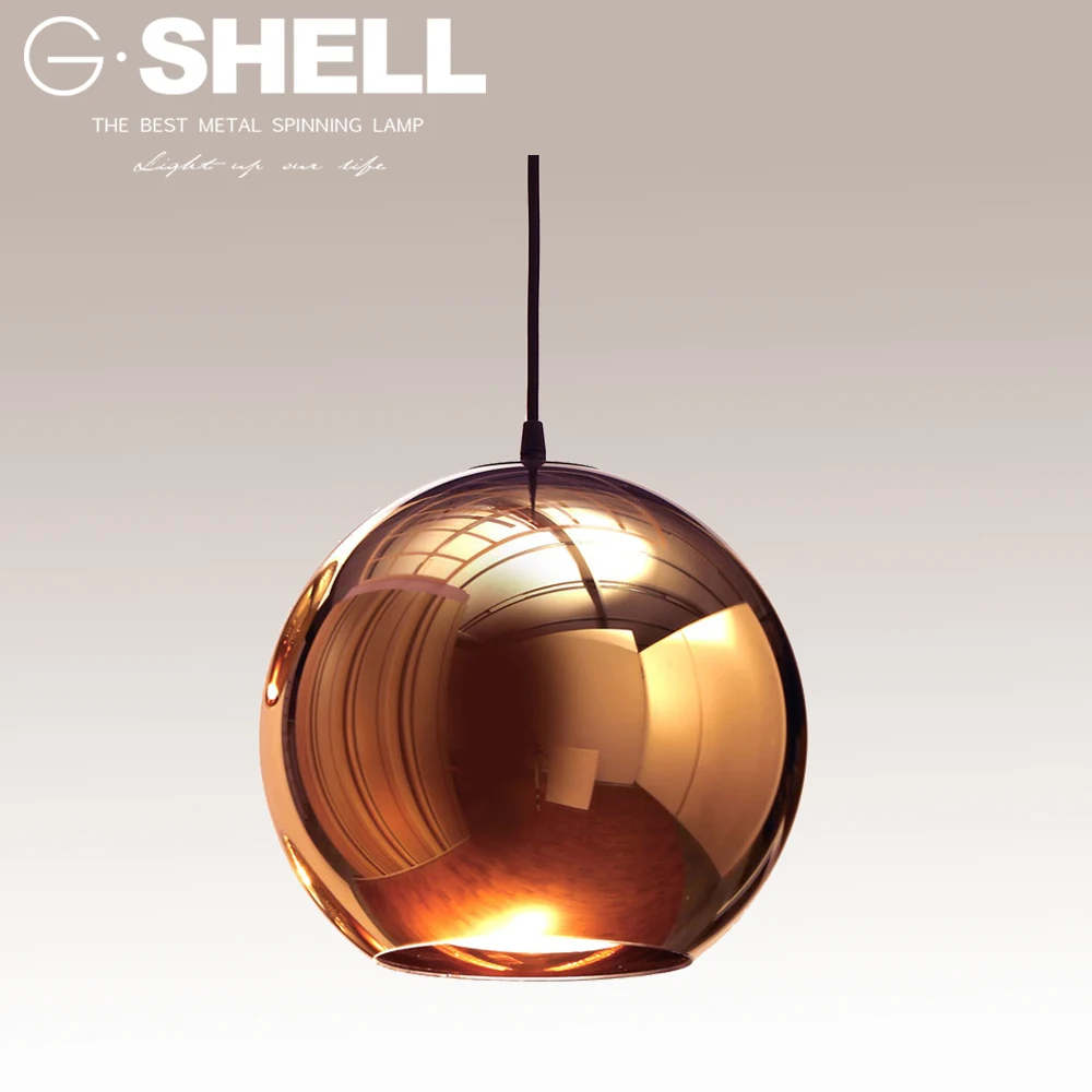 Copper And Glass Pendant Light brass ball copper shade glass pendant lamp