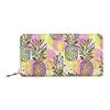 Wallet For Women Leather Zipper Pineapple Pattern Print Long Card Holder Purses PU Phone Clutch