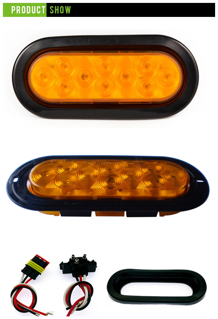 6 Inch Oval Piranha 10 Led Truck Trailer Lorry Strobe Flash Warning