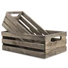 Vintage Style Gray Wooden Baskets For Kitchen, Bathroom Set Of 2