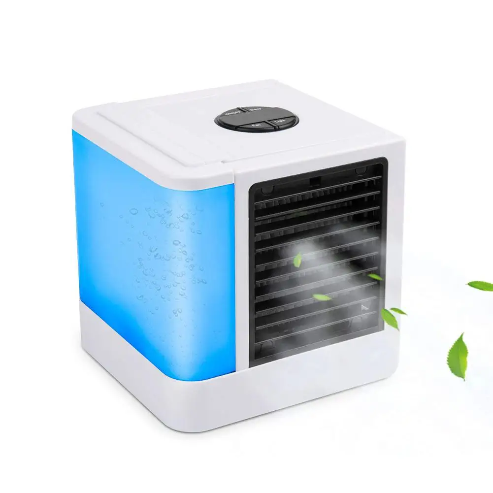 Portable Mini Air Conditioner Water Cooling Fan Personal LED Cooler Humidifier 