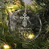 Round Faceted Glass Felt Cross Christmas Hangers For Remebering Beloved Lost