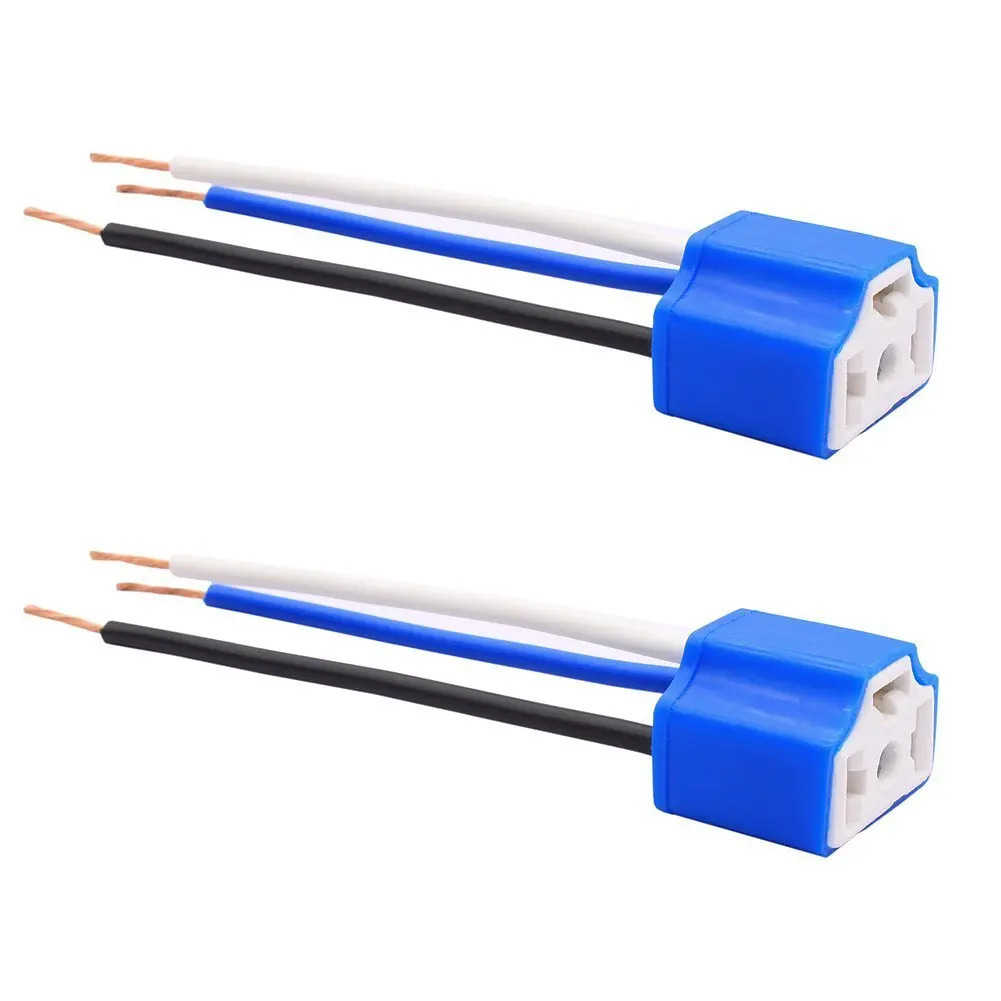 Get Quotations · Headlight Socket H4 Wiring Harness HB2 9003 Pigtail Heavy Duty 14AWG Ceramic Plug Adapter Conversion Kit