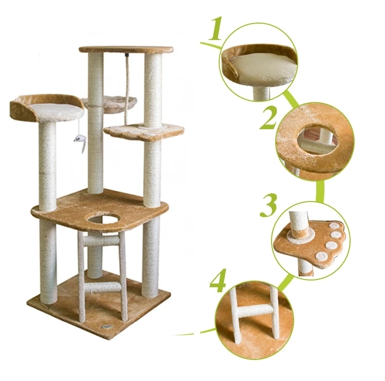 Diy Wood Floor To Ceiling Climbing Play Indoor Cat Tree Towers