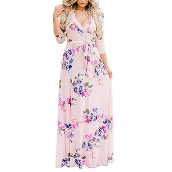 light pink casual maxi dress