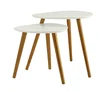 White MDF Round Coffee Table End Side Table Snack Table