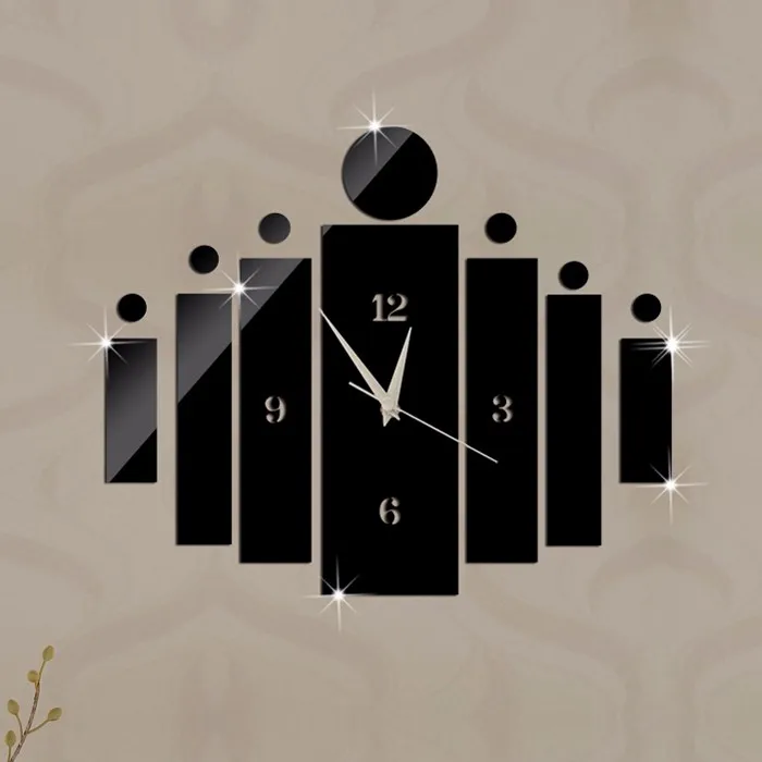 3d Crystal Preciser Mirror Wall Clock For Living Room Kitchen Buy