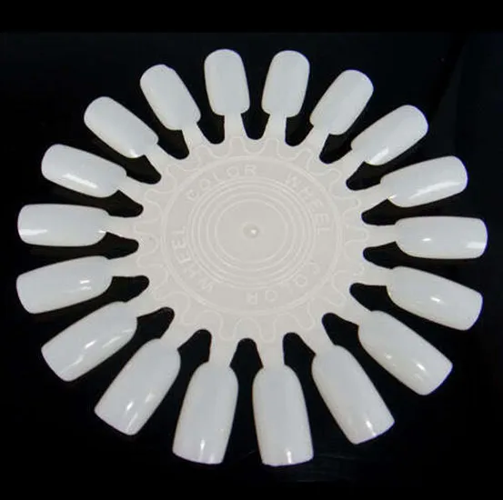 New 2015 2 5 10P Nail Art Tips Make Up Practice Round Wheel Polish Display Natural