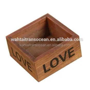 Retro Wooden Storage Box Square Pots Love Theme Flowerpot Home Decor Retro Wooden Storage Box Square Pots Love Theme Flowerpot Home Decor