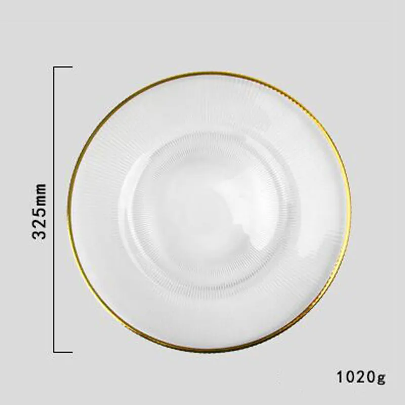 Wholesale Clear Glass Charger Plates With Gold Rim Buy Glass Plate