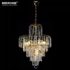 MEEROSEE 5 Layer Luxury Gold Pendant Light Crystal Chandelier Light Pull Chain Ceiling Light MD83040