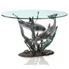 Beautiful design bronze dolphin coffee table for home decoration