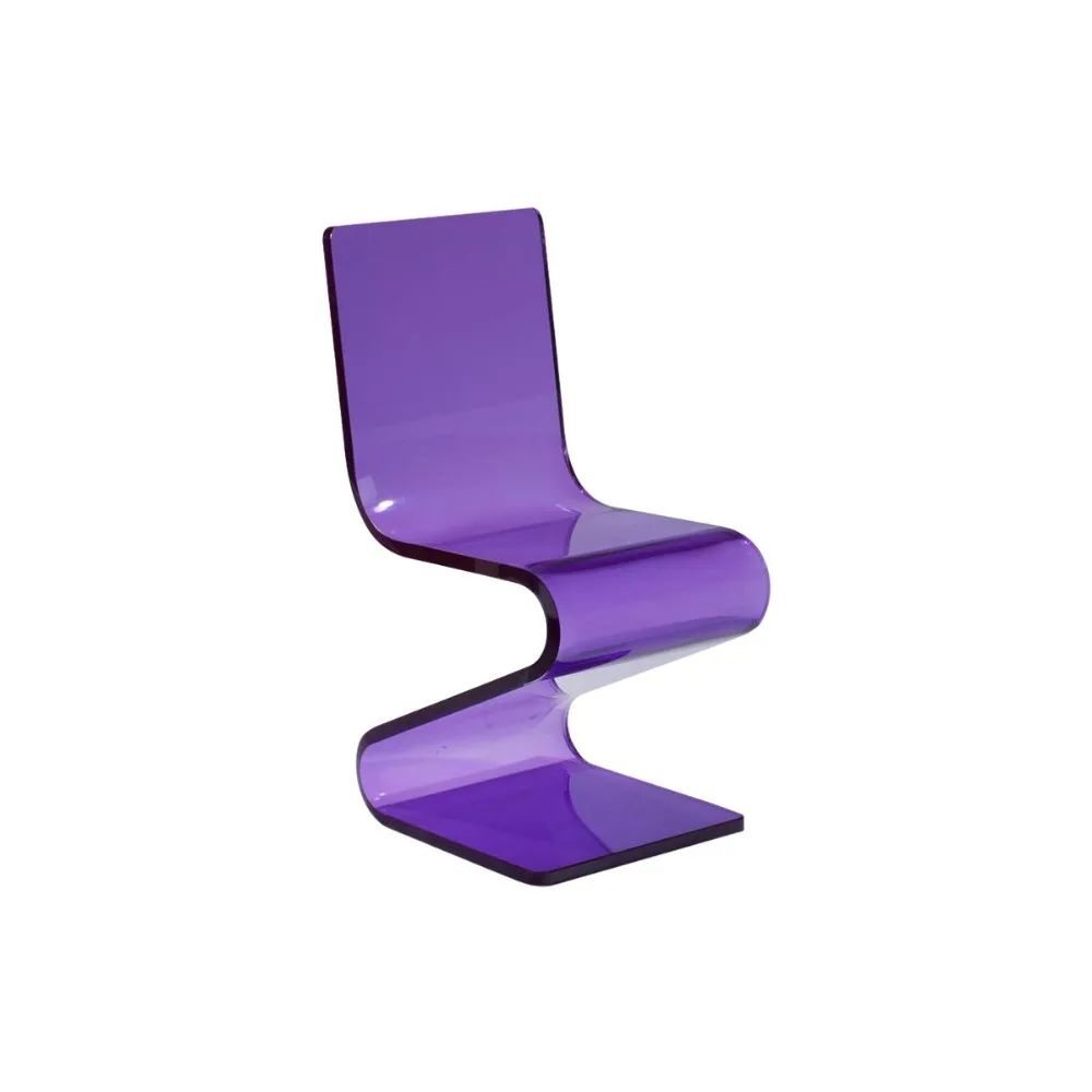 Purple Acrylic Z Shaped Desk Chair Lucite Chair Buy Purple