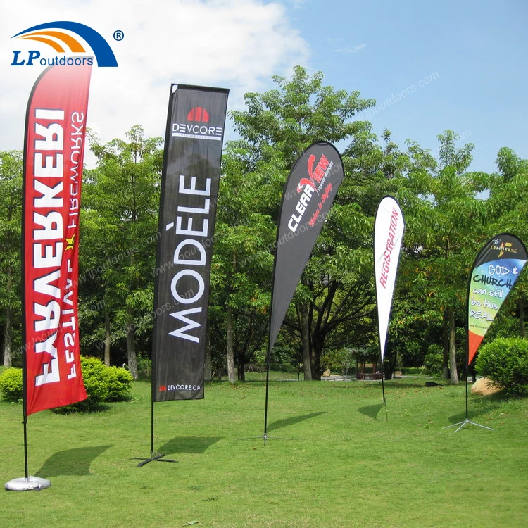 Cheap Custom Advertising Beach Flying Flags Banners For Outdoor