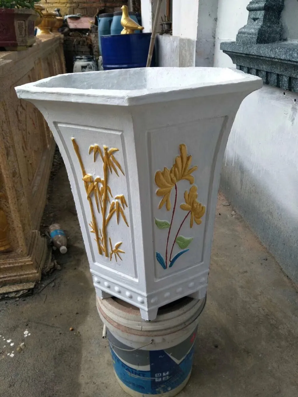 Flower Stand Plastic Concrte Planter Pot Molds For