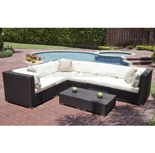 Hot sale garden patio furniture outdoor rattan dining table and chairs with rattan sofa