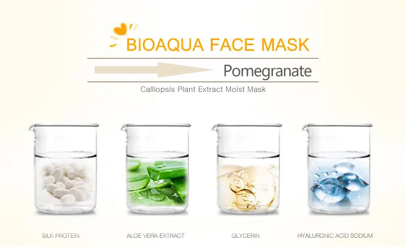 BIOAQUA Silk Protein Hyaluronic Acid Moisturizing Facial Mask Skin Care Face Mask 40g/pcs