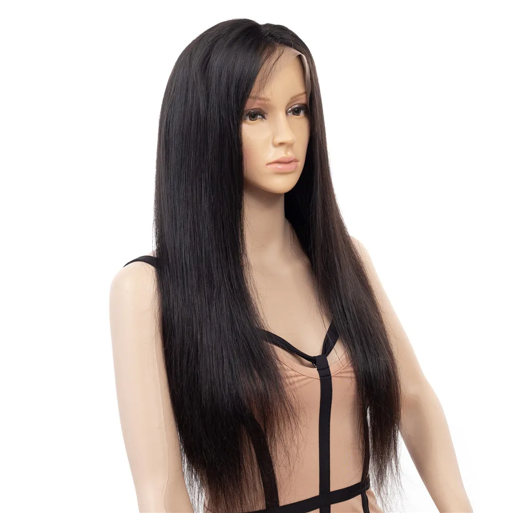 
Hight Quality 40 Inch 180% Density Chinese Virgin Young Girl 100 cm Long Silky Straight Full Lace Wig 