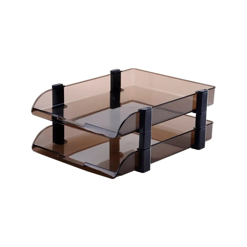 
US-5022 Folding Office File Tray 2 Layers Plastic Letter Organizer Desktop Paper Sorter 