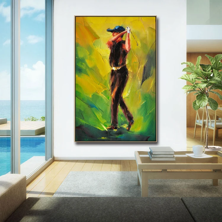 キャンバスに重いテクスチャナイフゴルフプレーヤースポーツ絵画 Buy スポーツ絵画 スポーツ油絵 ゴルフ油絵 Product On Alibaba Com