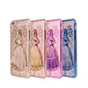 For iPhone 6 7 plus Plating TPU quicksand liquid glitter Princess shell fashion embossed phone case