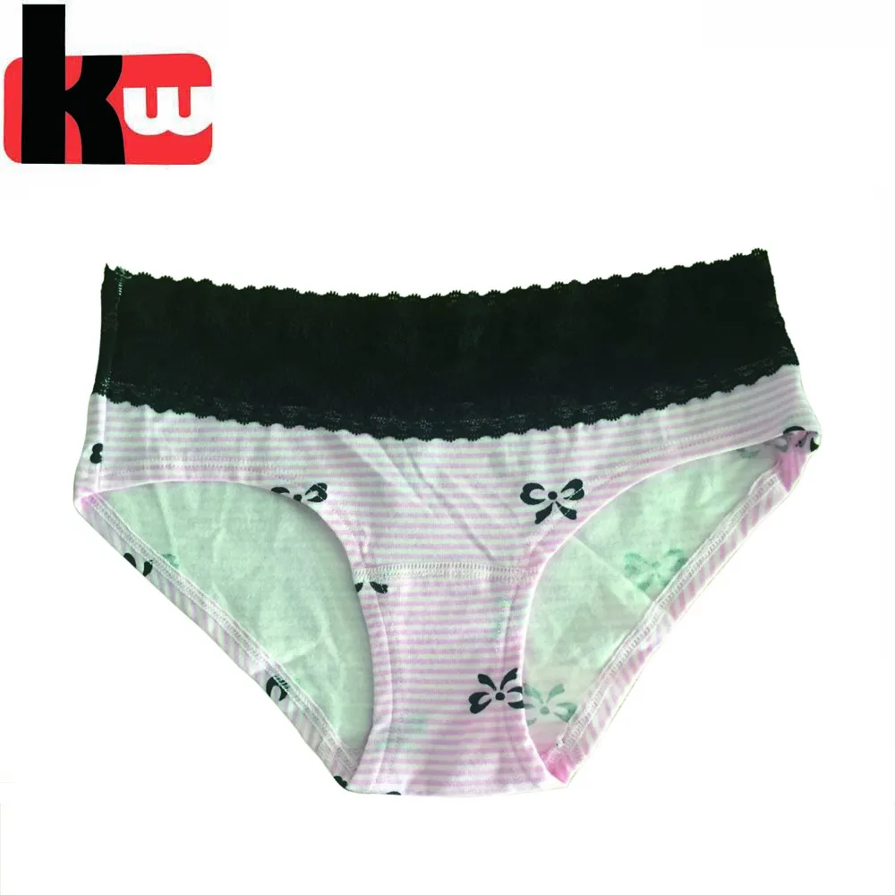 Fashion Lace Waistband Female Underwear Boy Shorts Panties For Women ...