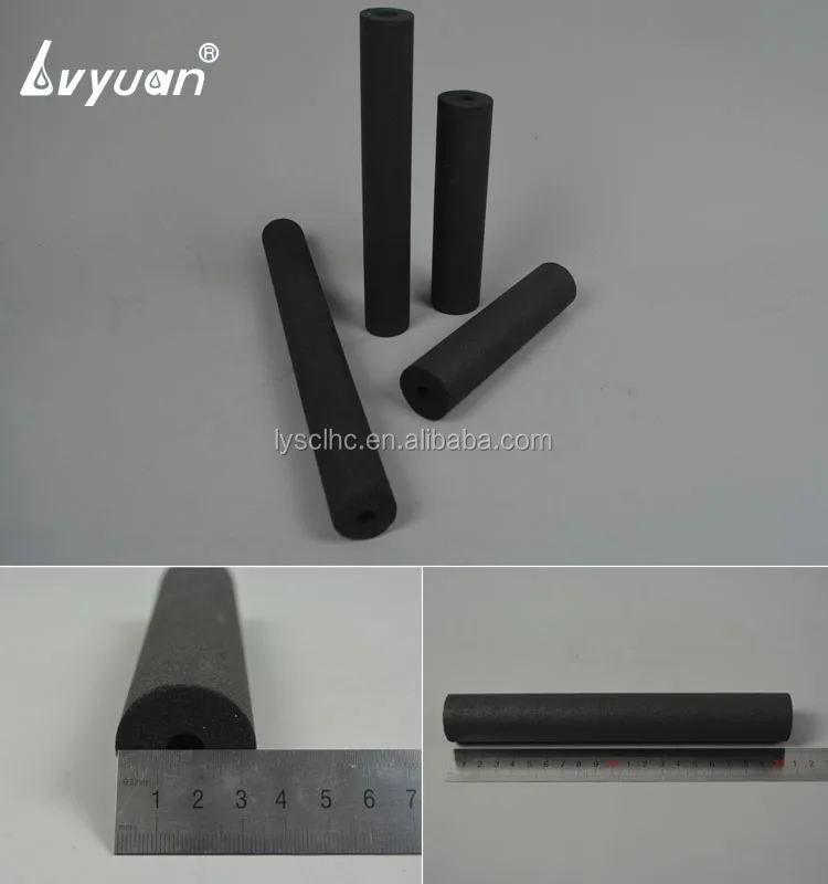 Customized size sintering block 5 micron sintered carbon filter cartridge for refrigerator freezer filter parts
