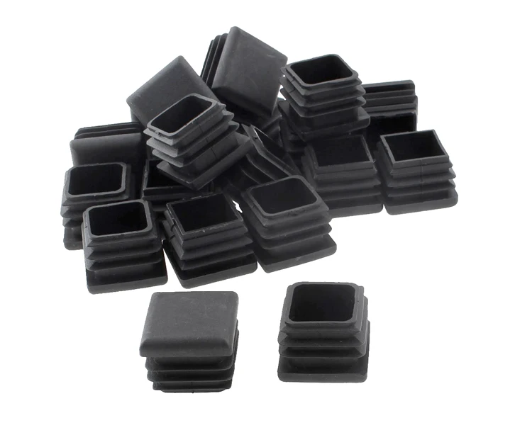Black Square Plastic Tube Insert End Caps For Steel Aluminum Tube Buy