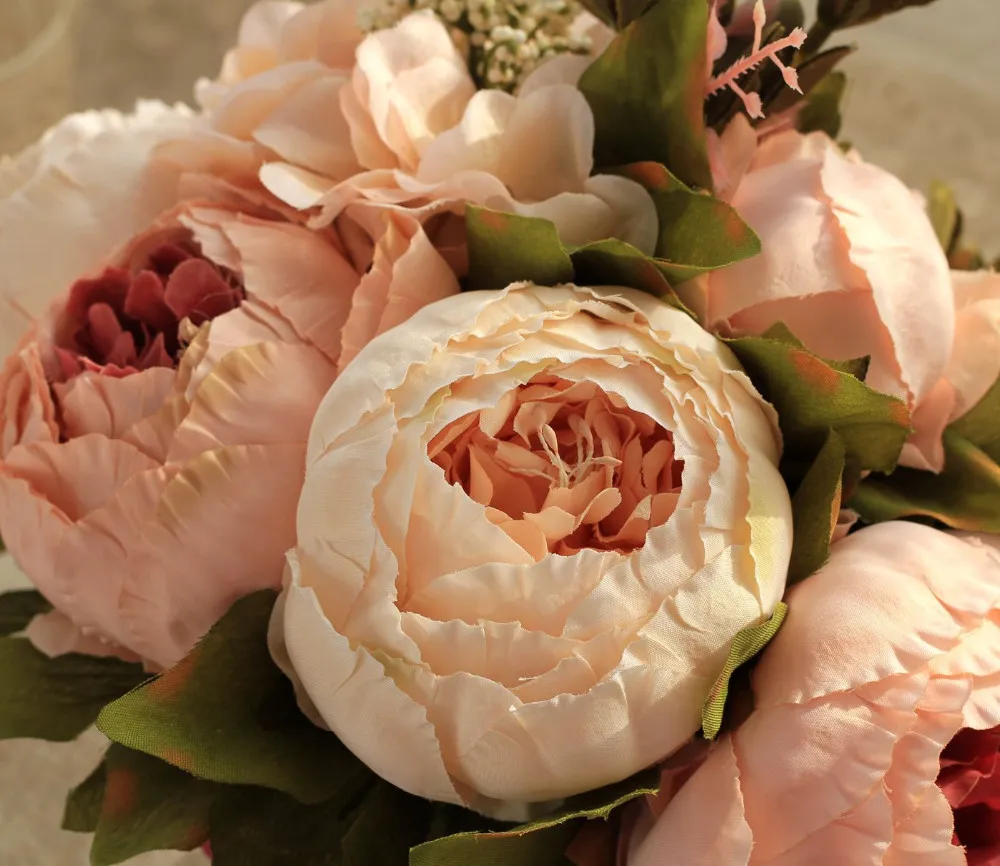 Romantic Tea Rose Wedding Bridal Bouquet - Buy Bridal Bouquet,Wedding ...