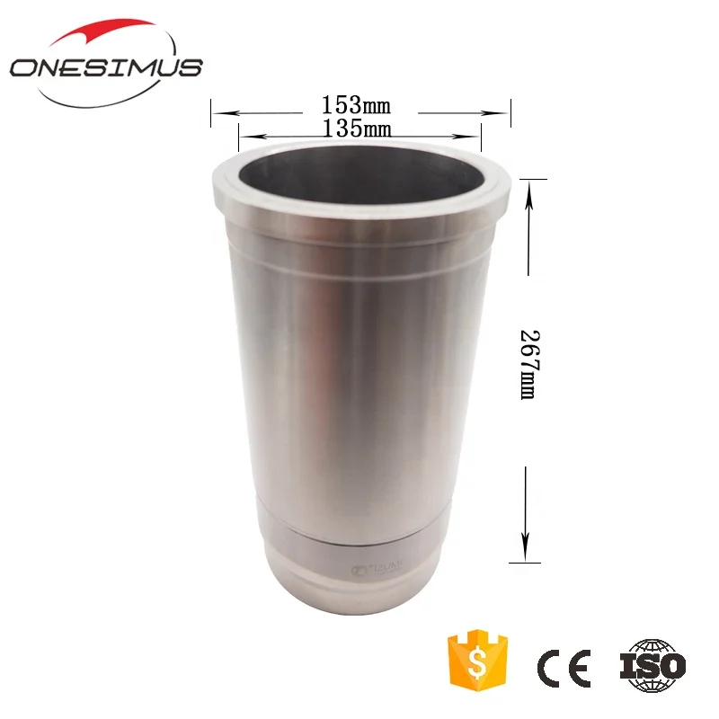 Diesel Auto Parts K13c Engine Cylinder Liner,Stainless Steel Cylinder