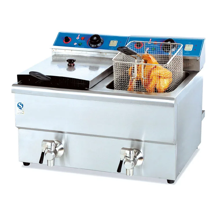 Commercial Double Tanks Counter Top Electric Deep Fryer with capacity 8L+8L