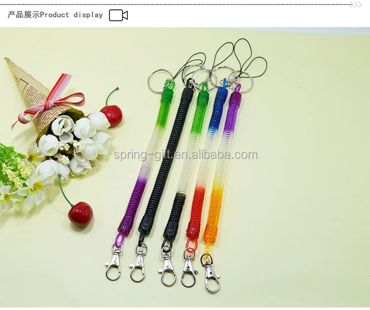 Spiral Extension Cord Keychain Spring Mobile Phone Chain Plastic