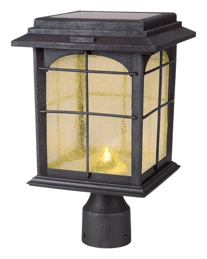 2 x Garden Black Shepherds Solar Lanterns Hanging Victorian Lamp LED Post Light