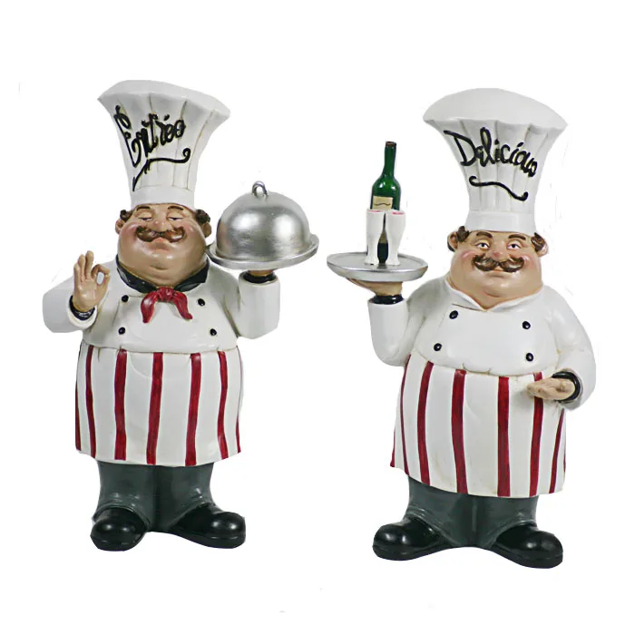 Kitchen Fat Resin Man Chef Figurines Decor Buy Fat Man Kitchen