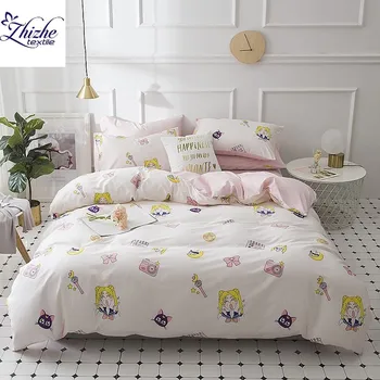 Japan And Korea Cartoon Style Sailor Moon Printed Cotton Bedding