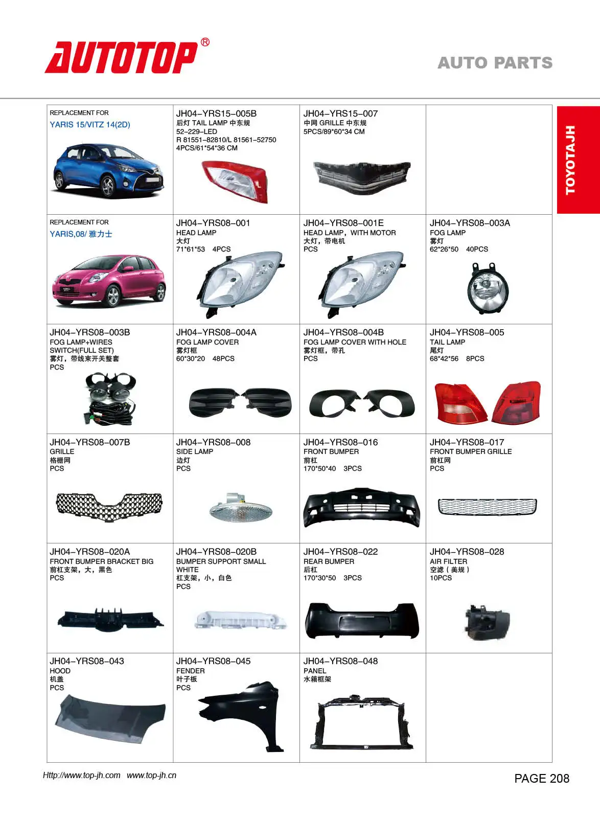 Discriminatie Stralend Scherm Source Carval/Jh/Autotop Auto-onderdelen Voor Toyota Yaris 2008 on  m.alibaba.com