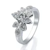 Women wedding zircon Band Gold Silver Tip Finger Ring